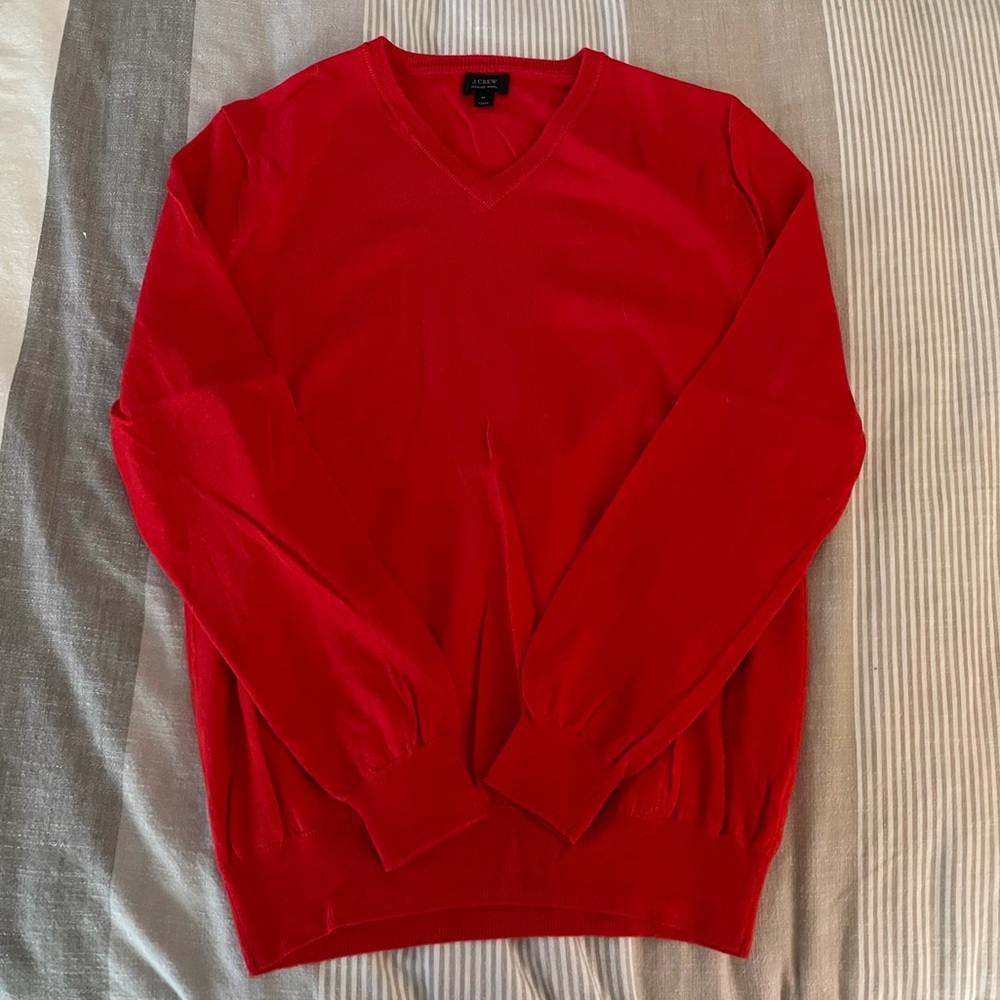 J. Crew Merino Wool Men’s Red Sweater - Size M
